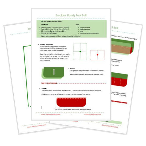 Freckles Tool belt Apron sewing pattern tutorial