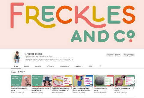 Freckles and Co sewing tutorial YouTube videos