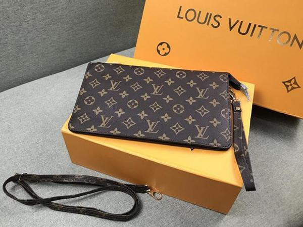 LV Louis Vuitton Popular Women Men Leather Handbag Wrist Bag Wal