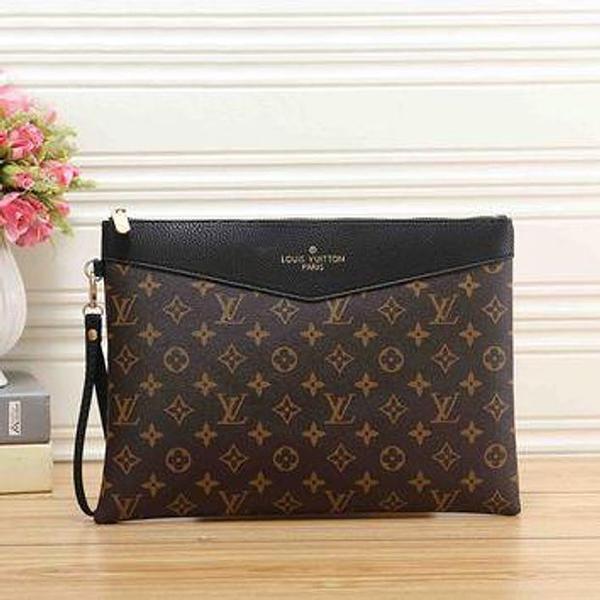 Louis Vuitton LV Fashion New Popular Monogram Leather Office Bag Zipper Women Men Wallet Purse Handb