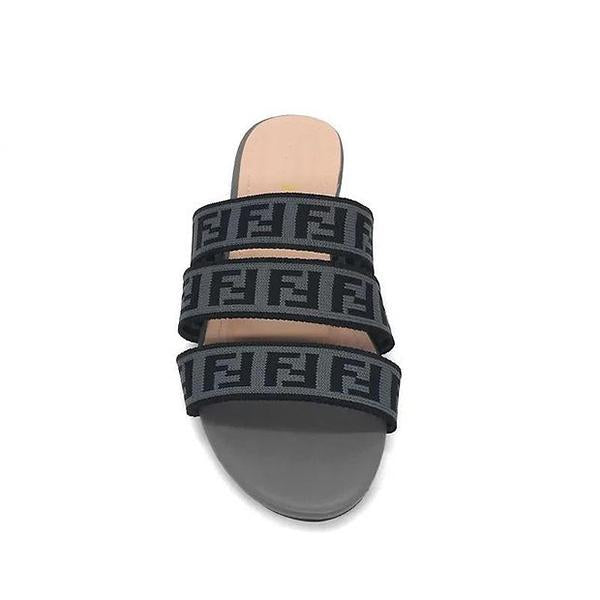 Fendi New Women's Slippers, Letter Word, Flat Bottom, Fashionable All-match Lazy Sandals Shoes