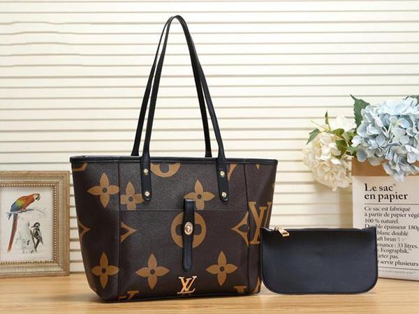 LV Louis Vuitton Casual Ladies Printed Patchwork Color Hand-held Shopping Bag