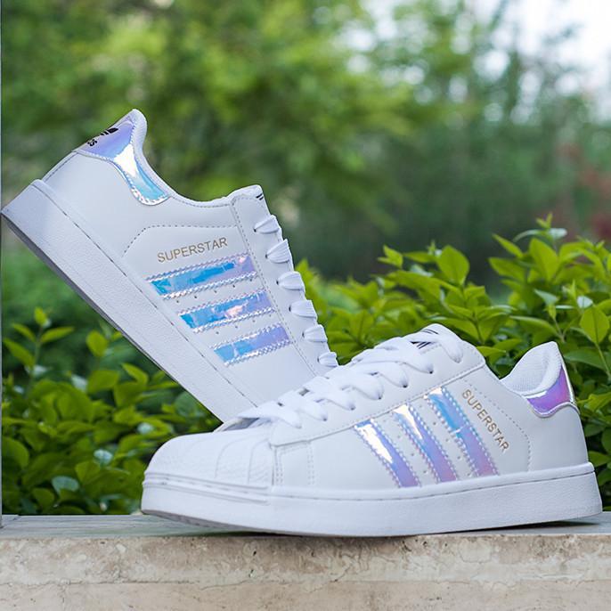 "Adidas" Women Fashion Reflective Flats Sneakers Sport Shoes