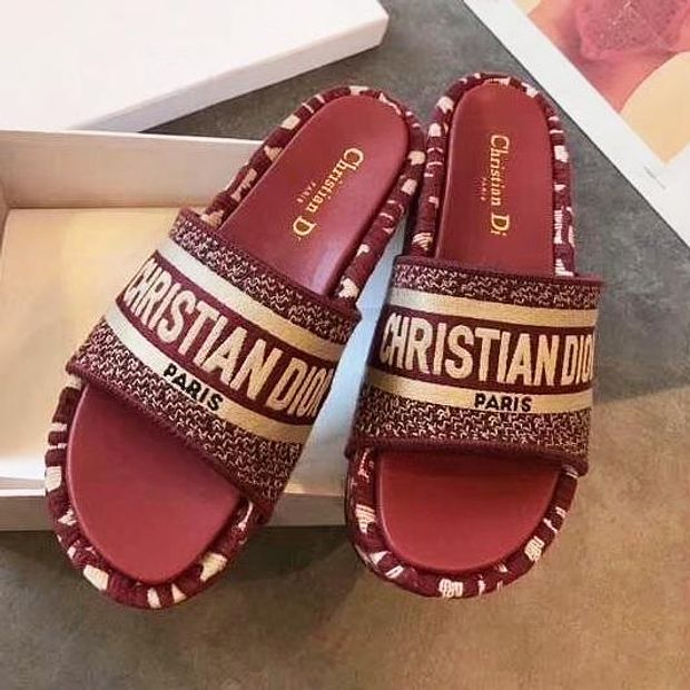 DIOR Popular Women Retro Thick Soles Slippers Sandals Shoes