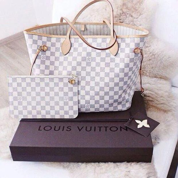 LV Louis Vuitton Women Shopping Leather Tote Handbag Shoulder Bag Purse Wallet Set Two Piece