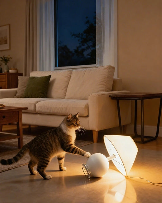 the-pet-cat-knocked-over-the-table-lamp