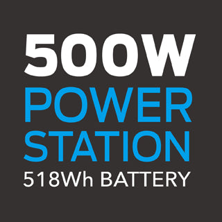 500-Watt Power Station - With 500-watts of power, you'll have the ability to electrify all your daily essentials without hassle or fuss!