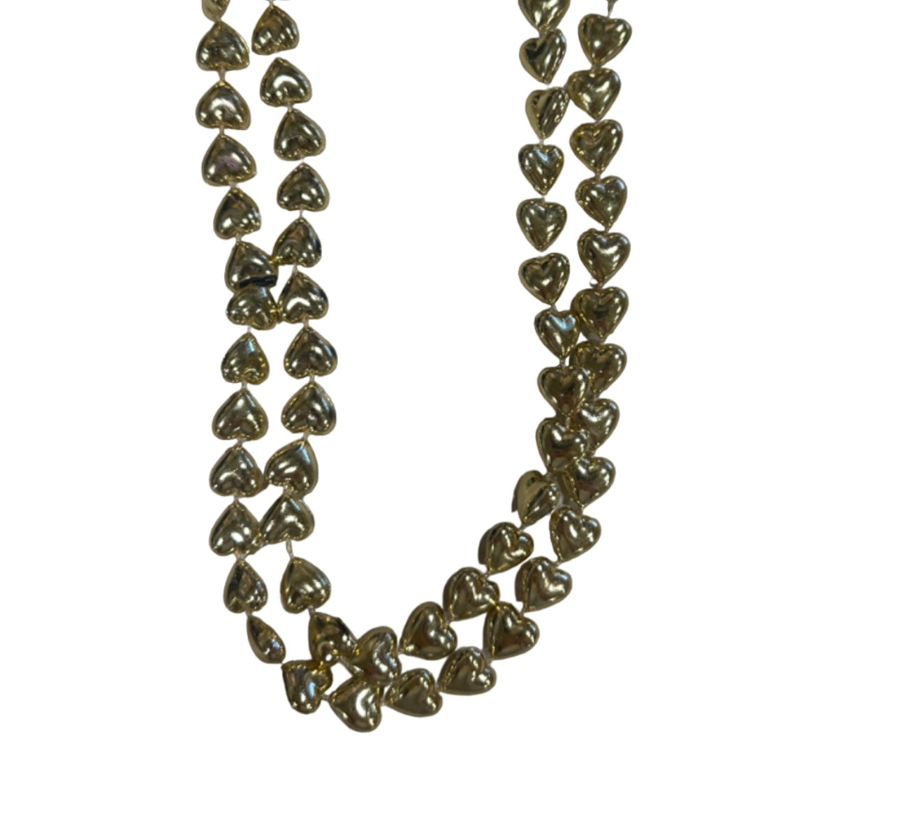 8x10mm Mykonos Metal Heart Beads - Antiqued Gold - 10 beads
