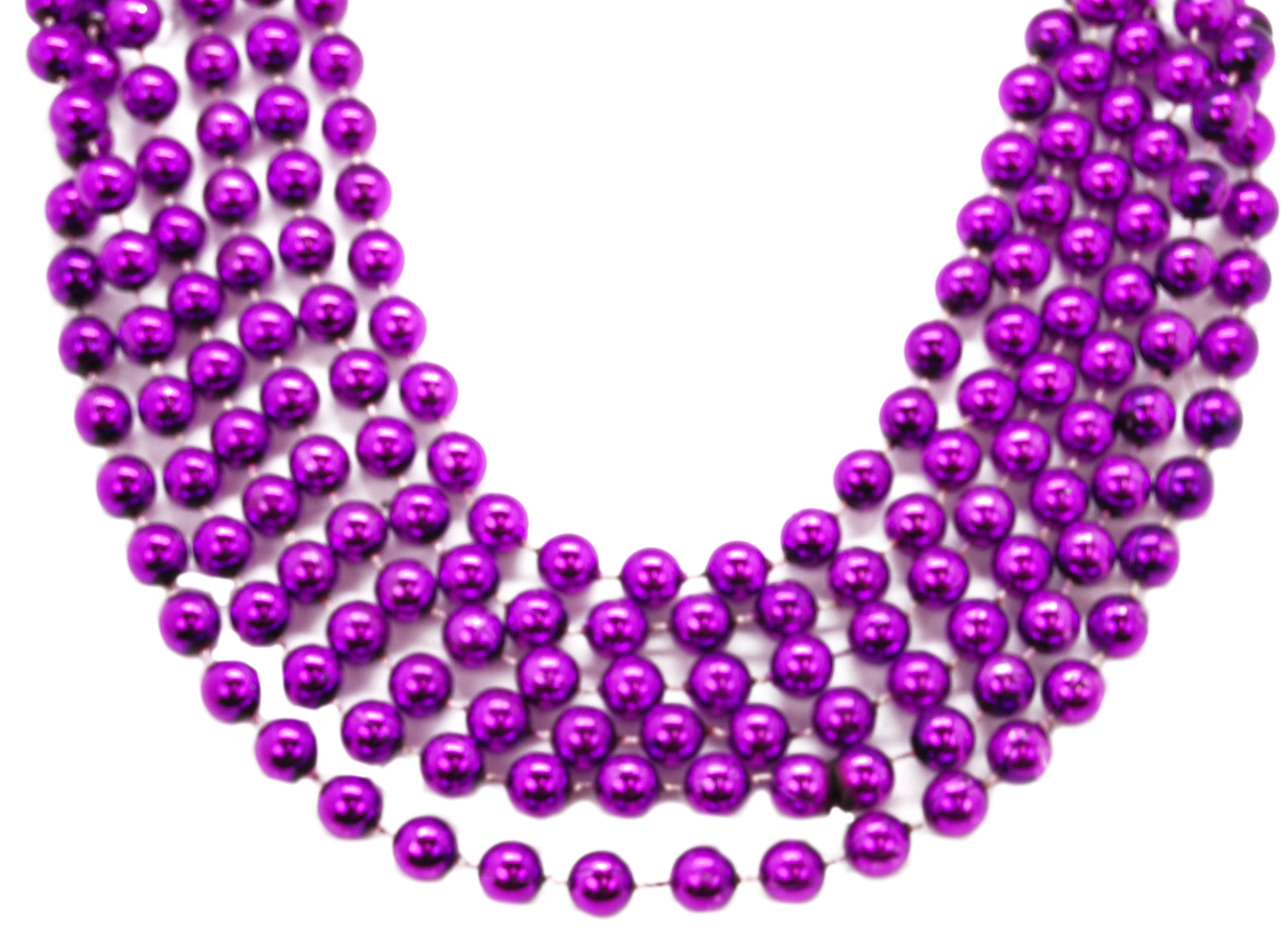 12mm 72in Metallic Purple Beads