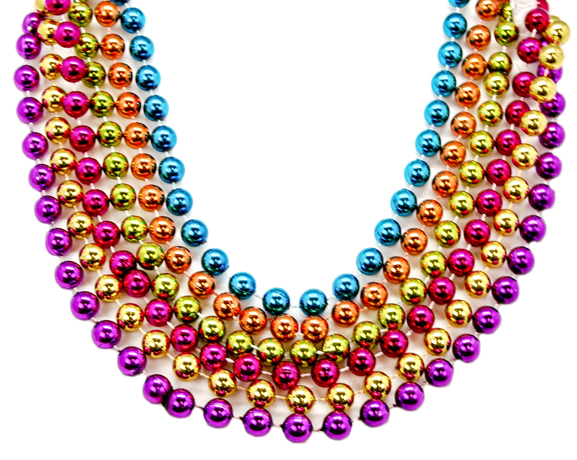 48 10mm Round Beads Assorted Neon Colors