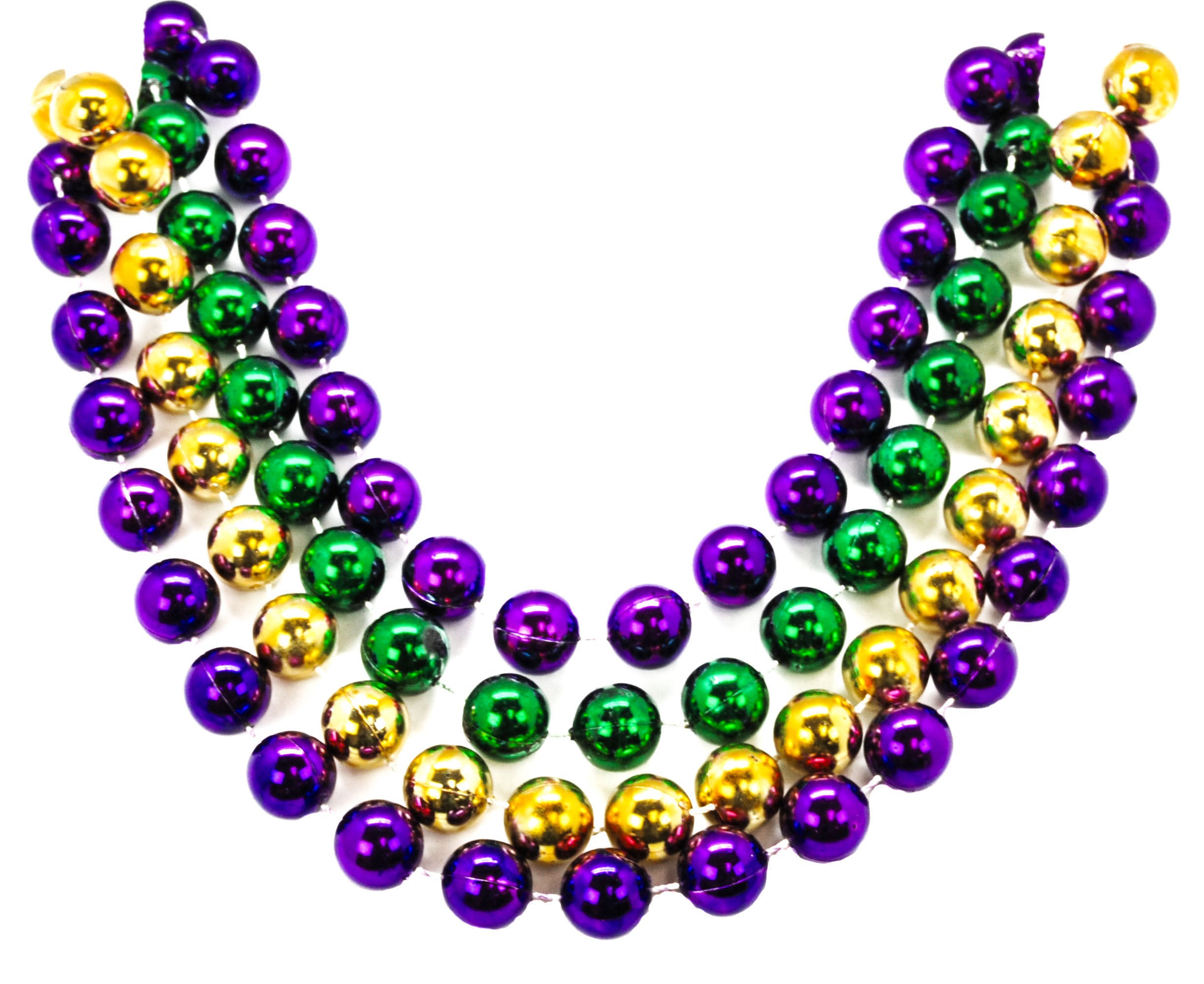 100 18mm Round Beads Purple, Green, and Gold