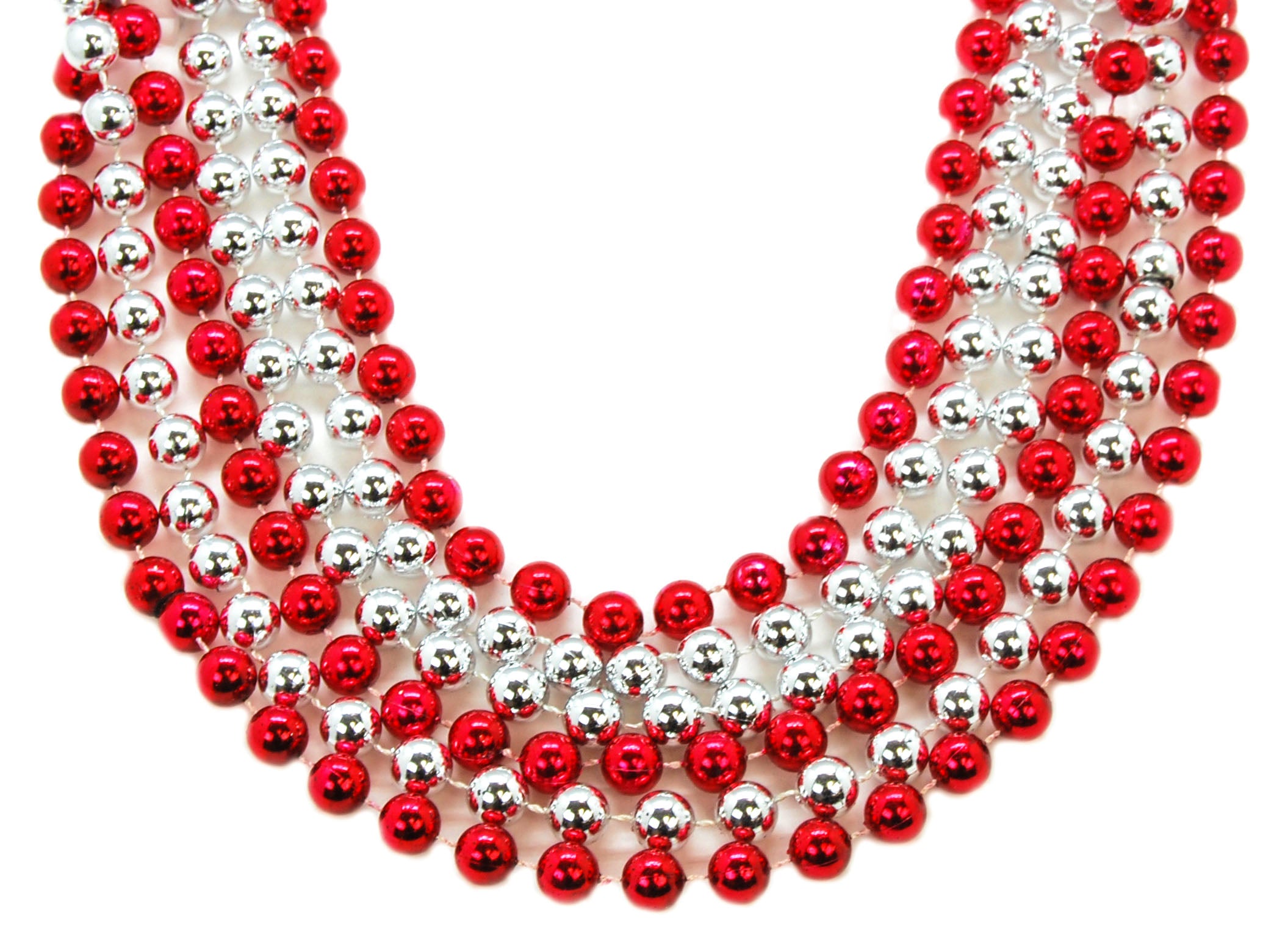 Little Round White Beads With Red Hearts 20 Pieces