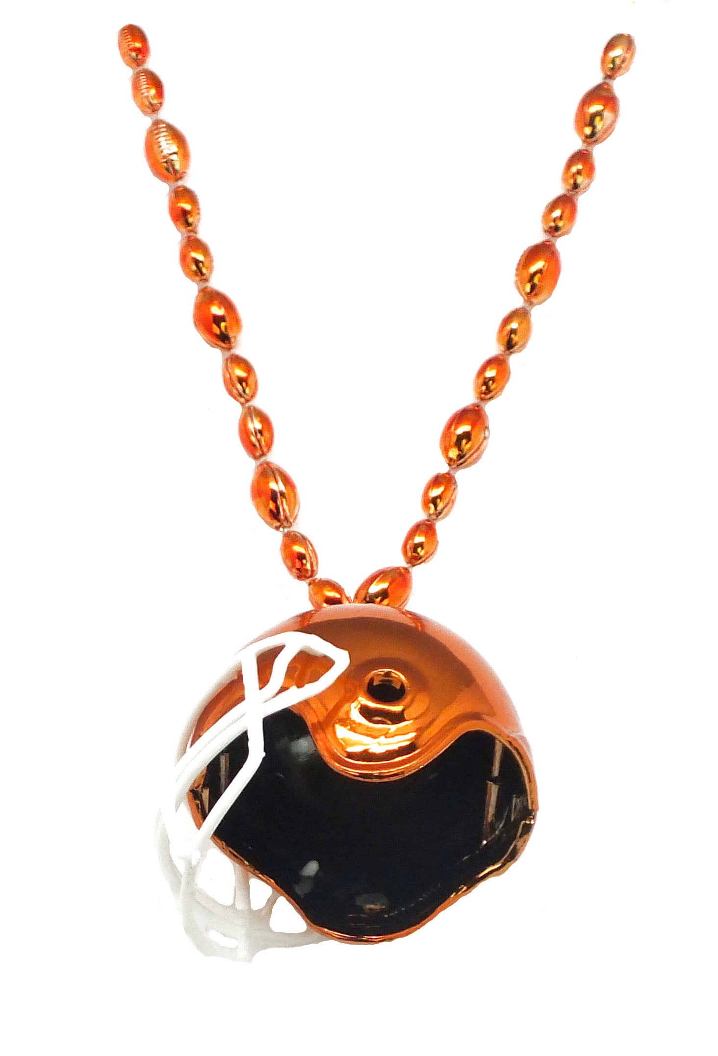 42 Orange and White Football Beads