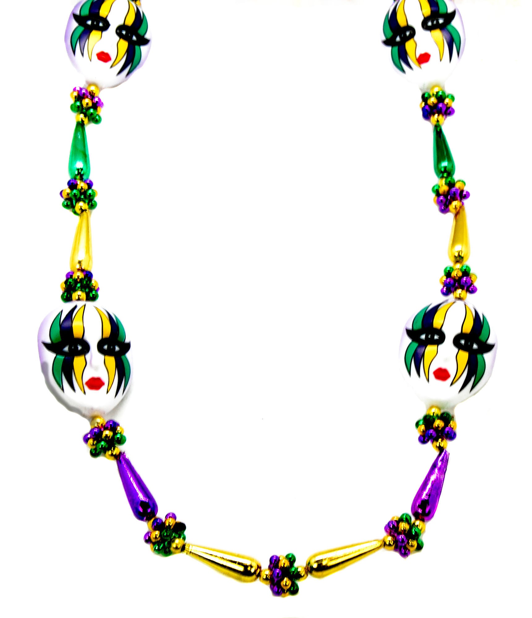 Assorted Bead Necklaces - Green, Gold, Purple - 30 100 in a