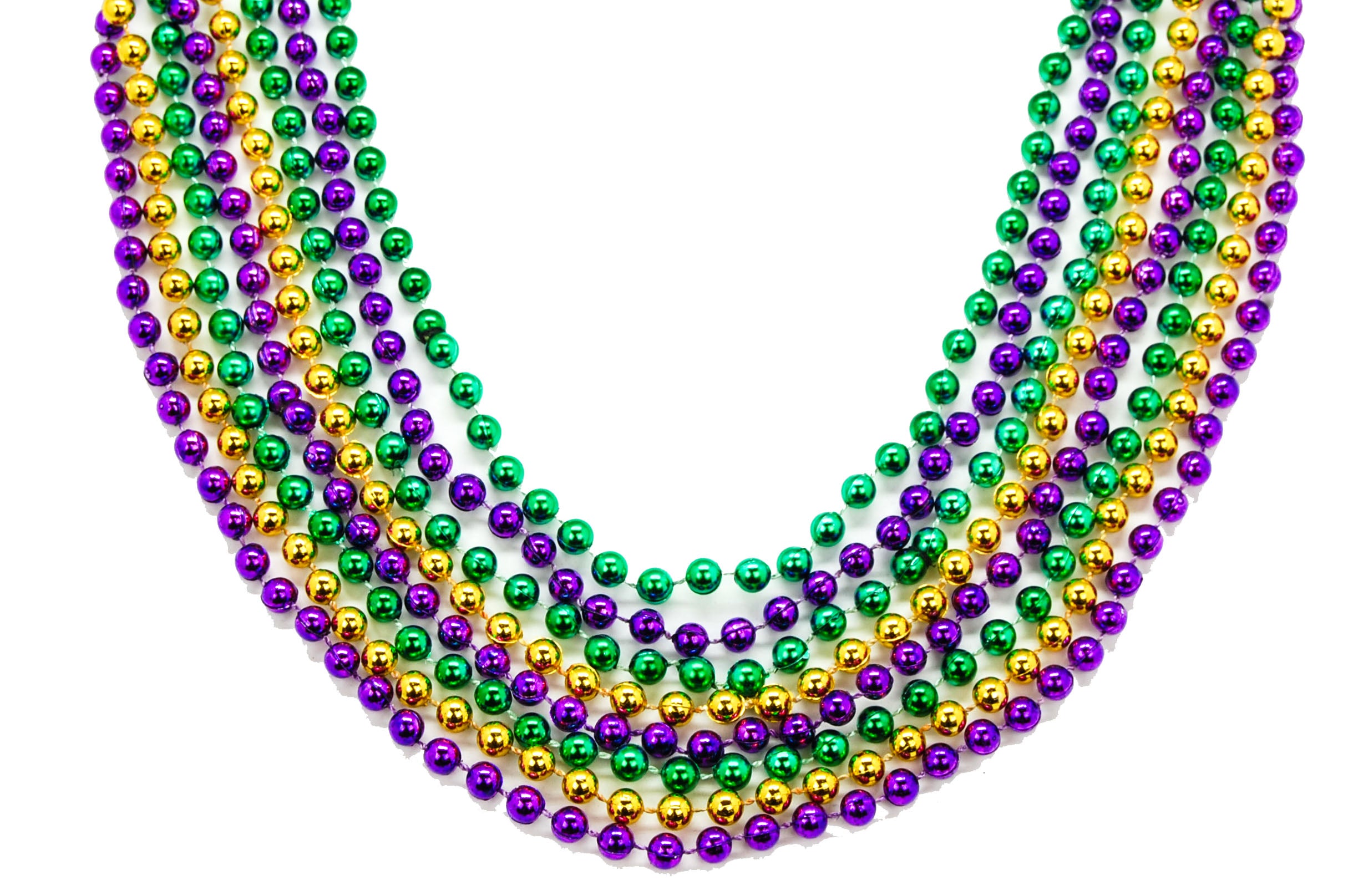 46 Long - Big Swirl Globe Beads - Big Mardi Gras Beads Beads from