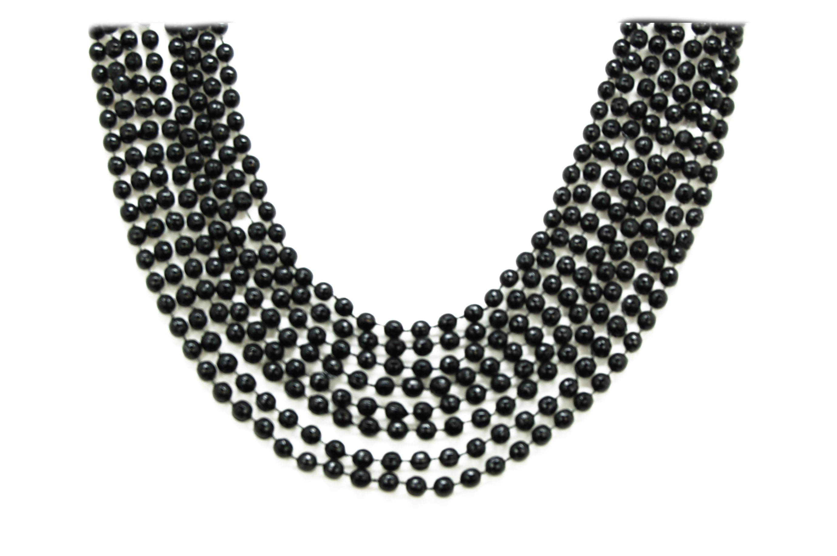JULBEAR Bulk Halloween Beads Necklaces, 30 pcs Mardi Gras Black