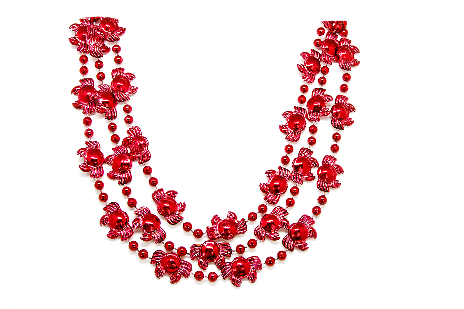 40 12mm Round Beads Red and Silver