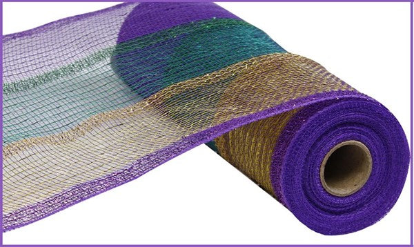 2.5  x 10 yds Mardi Gras Pattern Ribbon