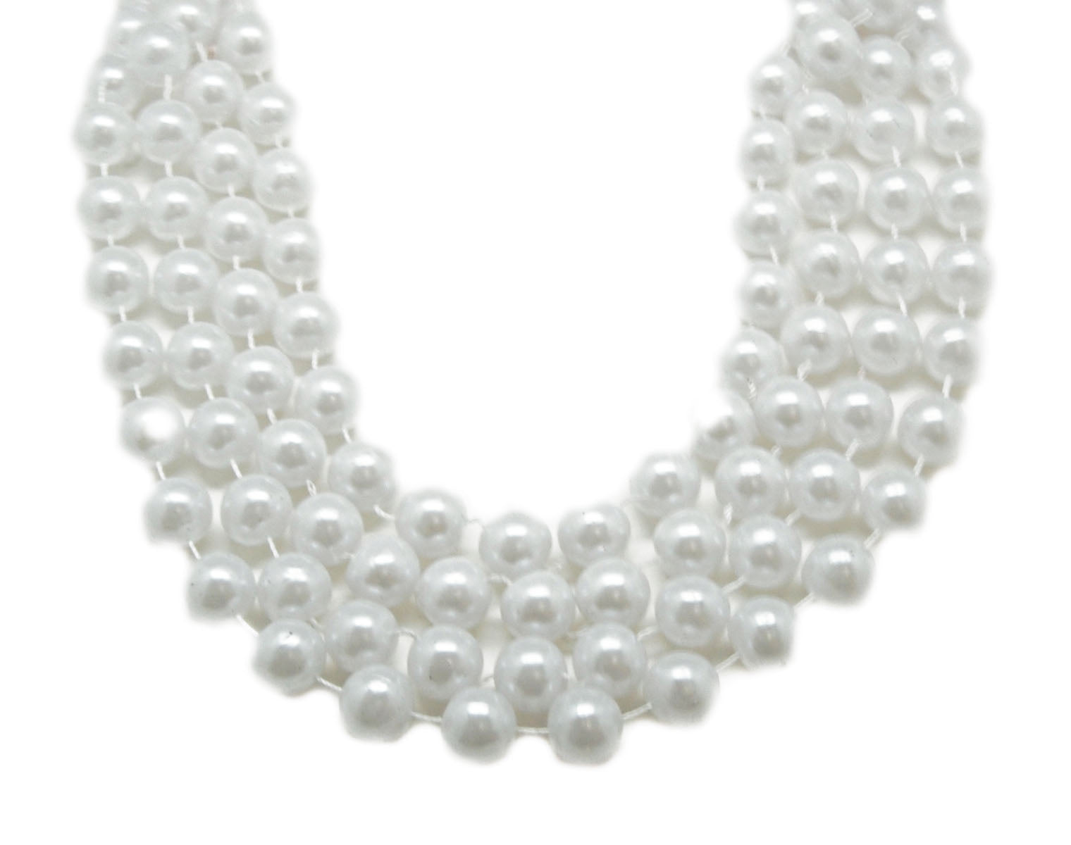 60 18mm Round Pearl White Mardi Gras Beads