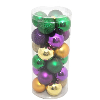 100 18mm Round Beads Purple, Green, and Gold