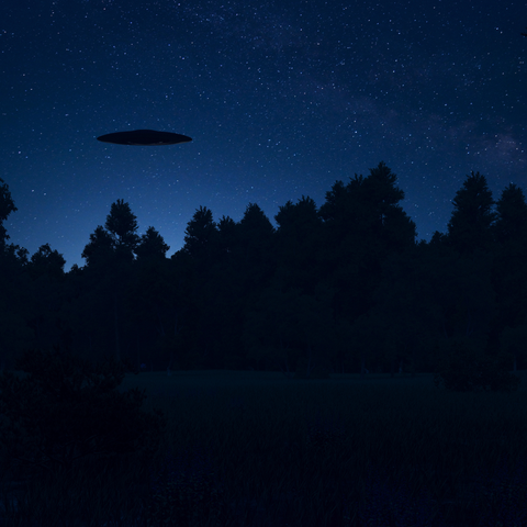 UFO in night sky