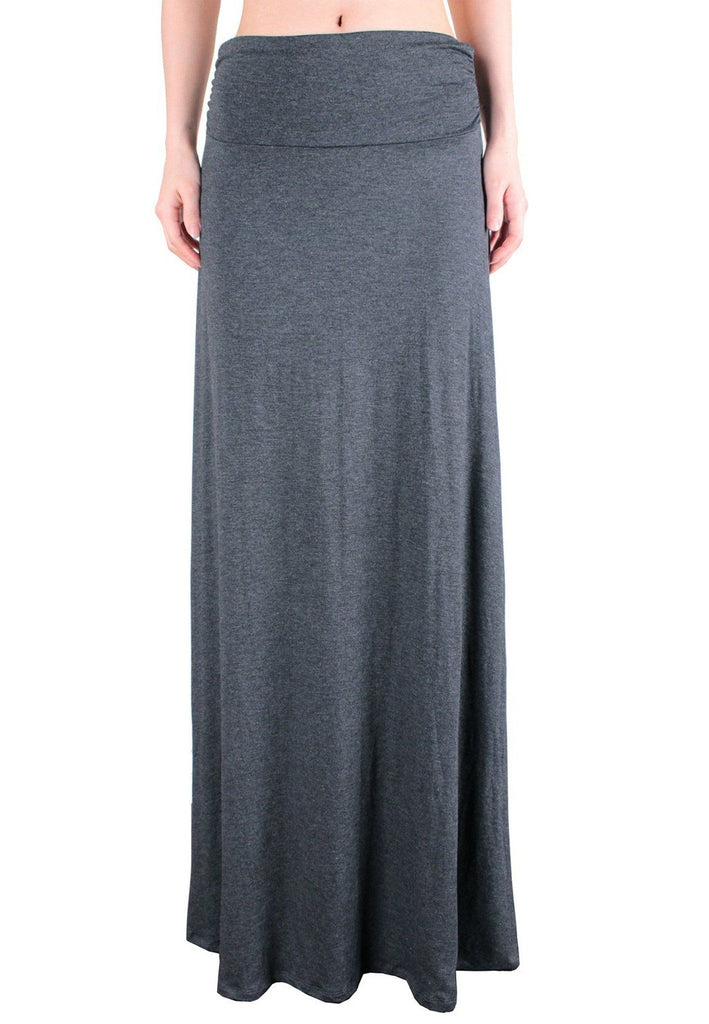 High Waisted Fold Over Maxi Skirt – Trendy United