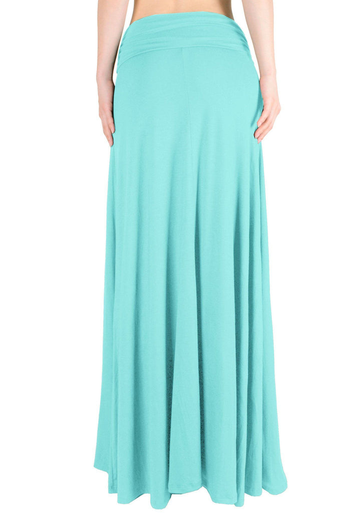 High Waisted Fold Over Maxi Skirt – Trendy United