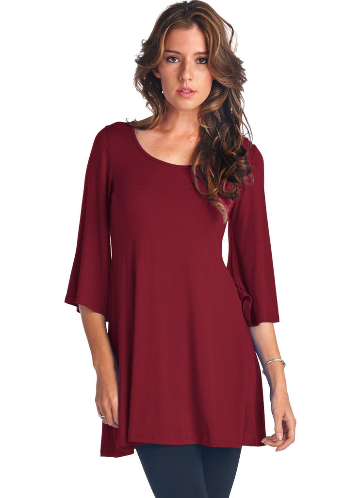 3/4 Bell Sleeve Tunic Top – Trendy United