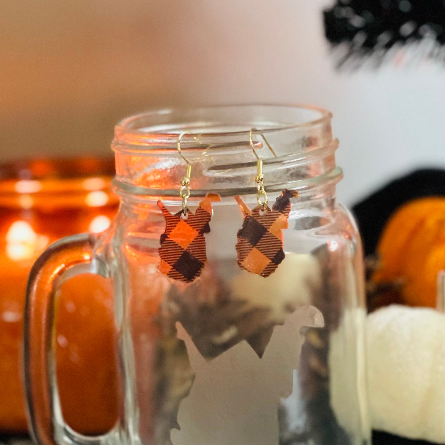 Halloween Plaid Earrings