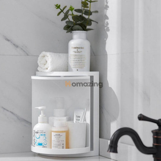 360° Rotatable Corner Bathroom Storage Organizer