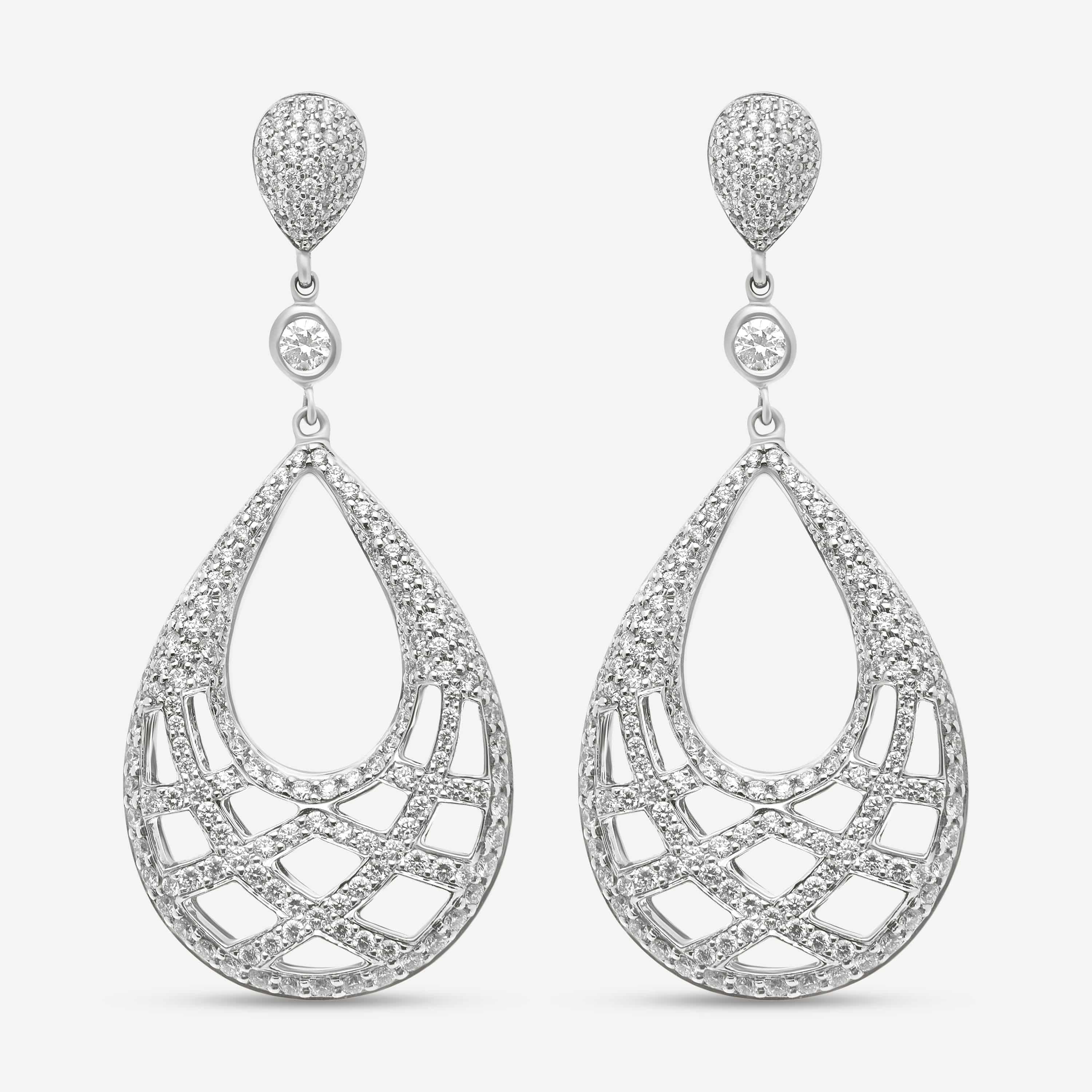Image of Kwiat 18K White Gold, Diamond Drop Earrings