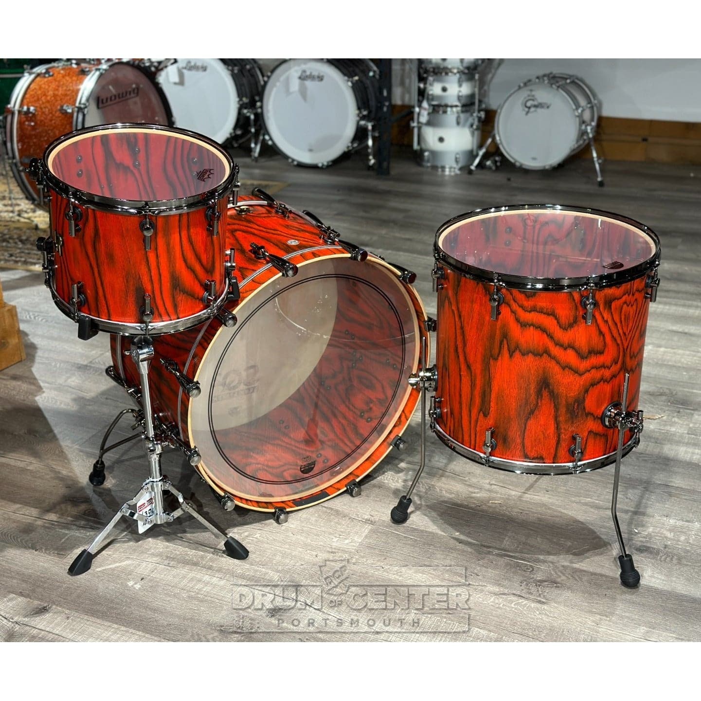 Sonor SQ2 Maple 3PC Drum Set Fiery Red Semi-Gloss with Black Hardware