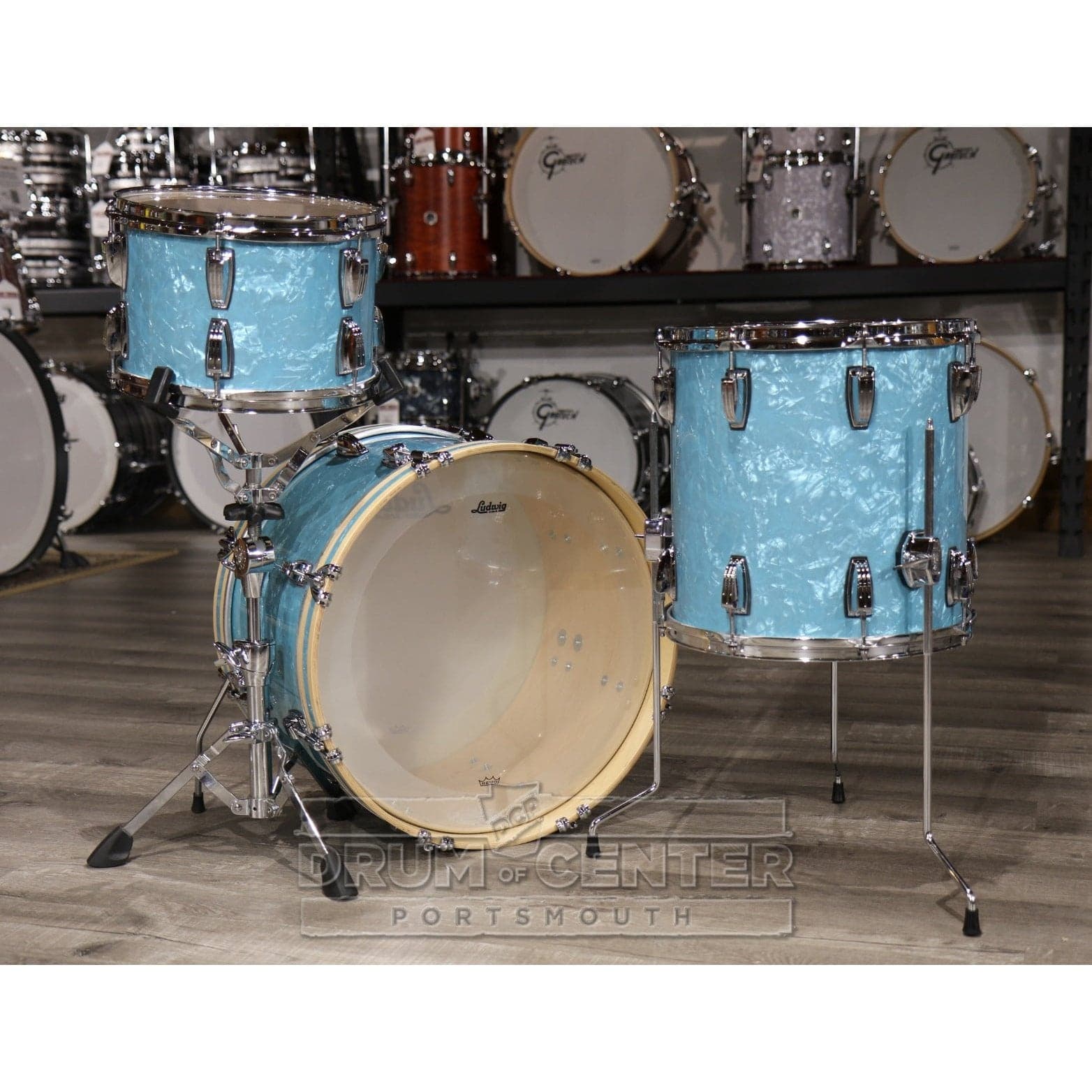 Ludwig Classic Maple Hepkat “Glacier Blue” 3PC Drum Set