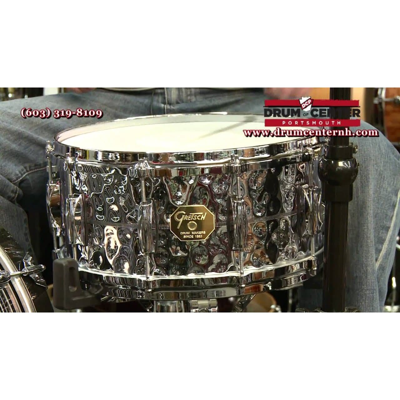 Gretsch Full Range Hammered Black Steel Snare Drum 14x6.5 | Drum