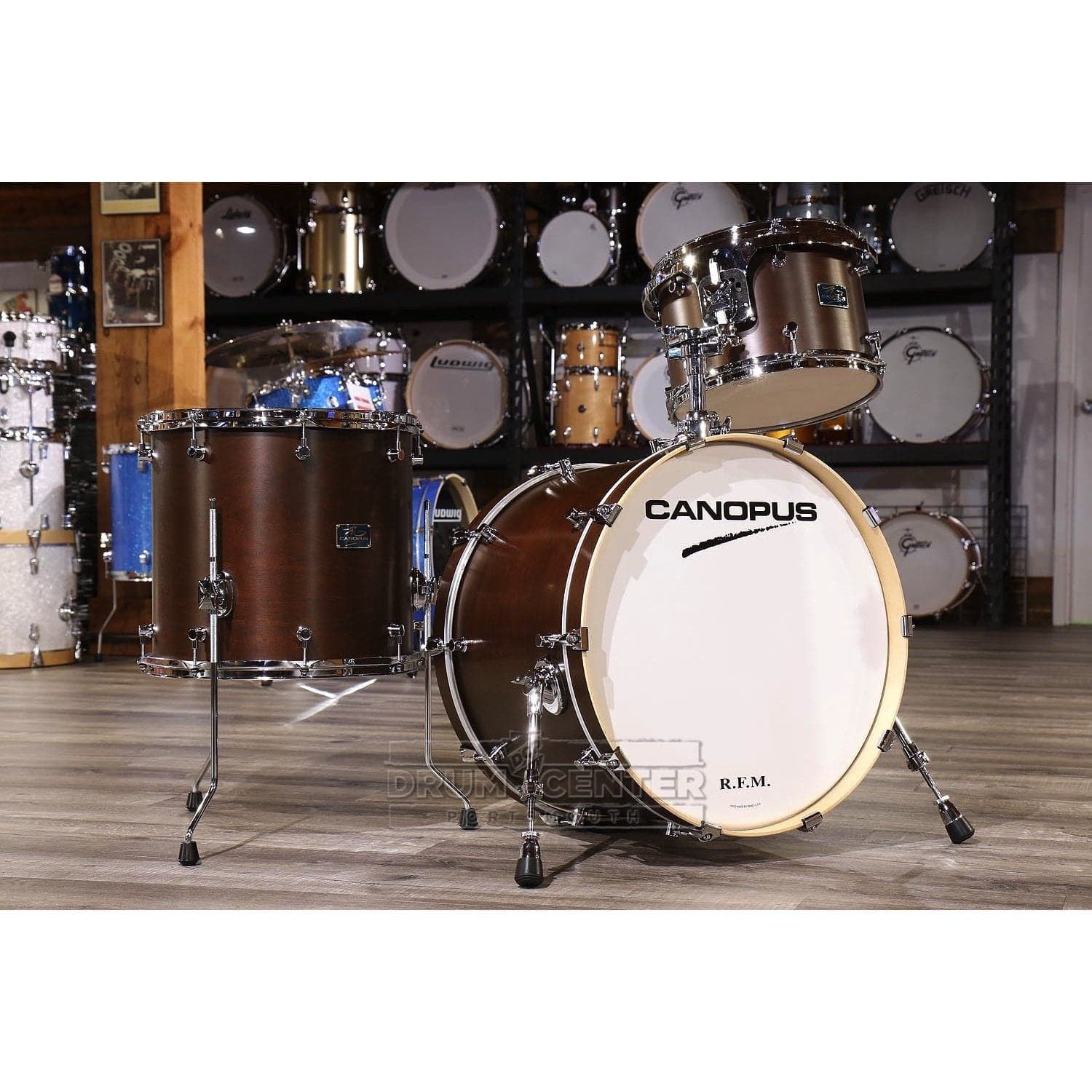 Canopus RFM 3pc Jazz Drum Set Bitter Brown Oil – Drum Center Of