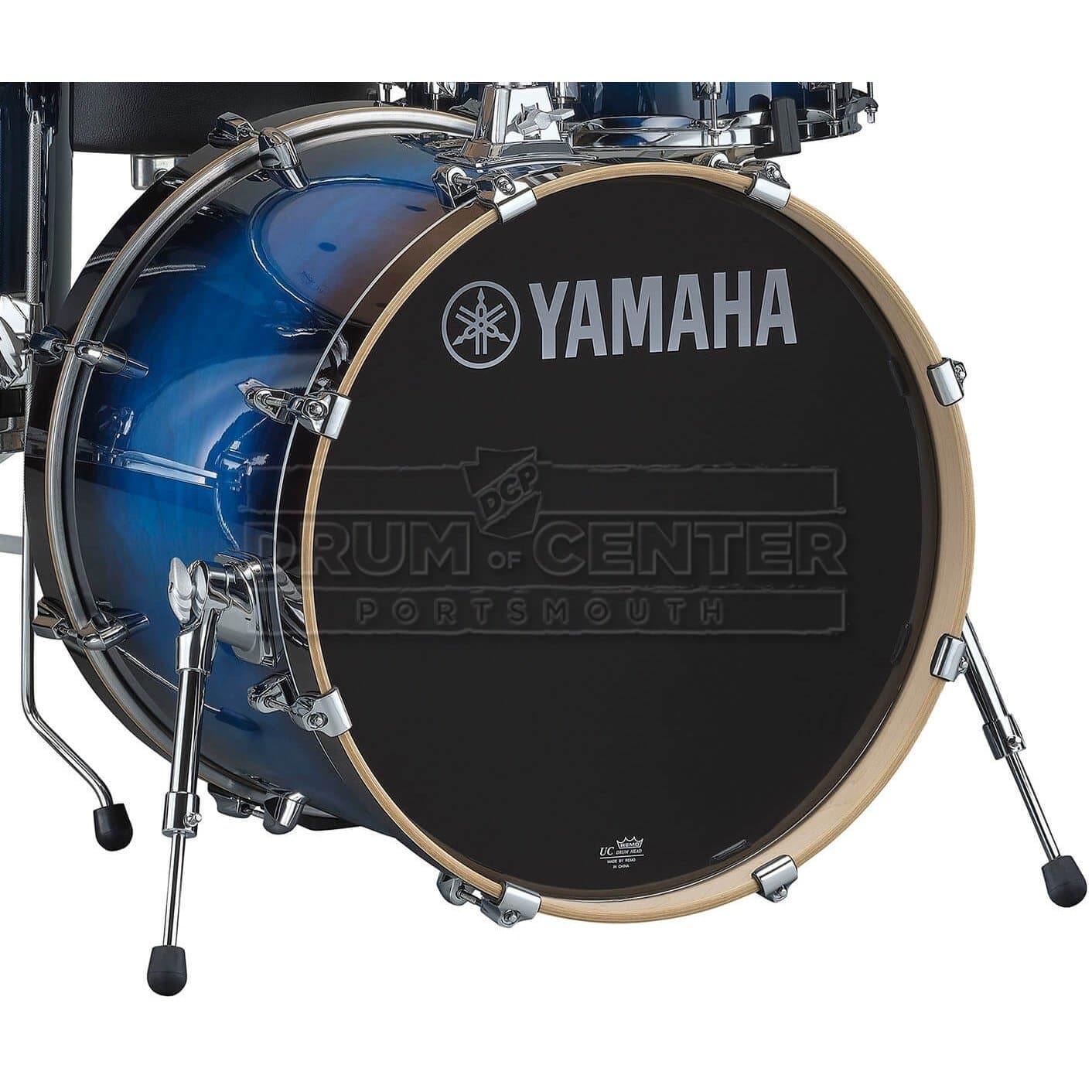 Used Yamaha Stage Custom Birch 5pc Drum Set Deep Blue Sunburst