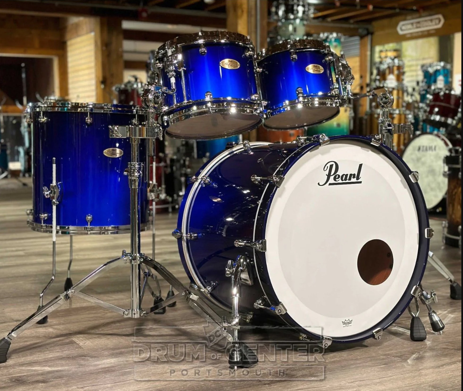 Pearl Reference One 4-Piece Shell Pack (22,10,12,16) With Chrome L-Rod -  Cherry Amber Fade