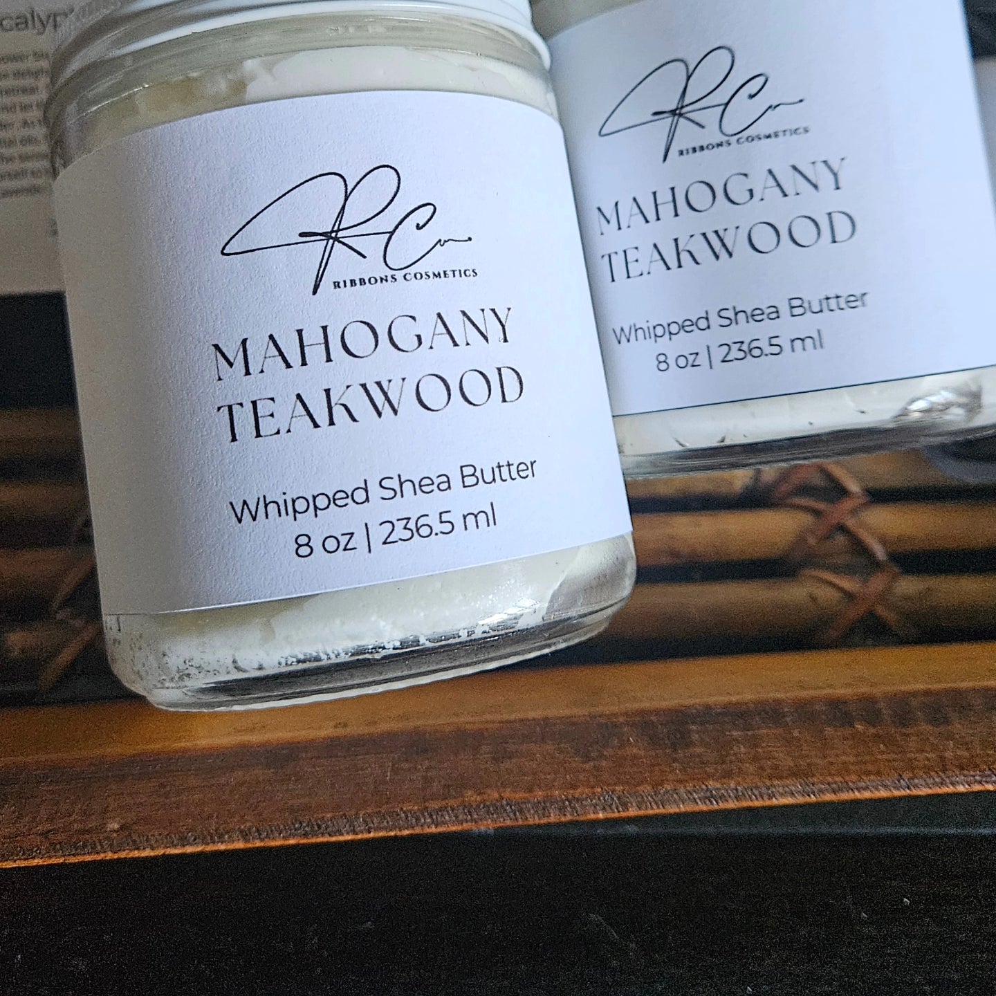 Mahogany Teakwood Scented Shea Butter - Ultra-whipped (small batches) 8oz | Unisex Scent