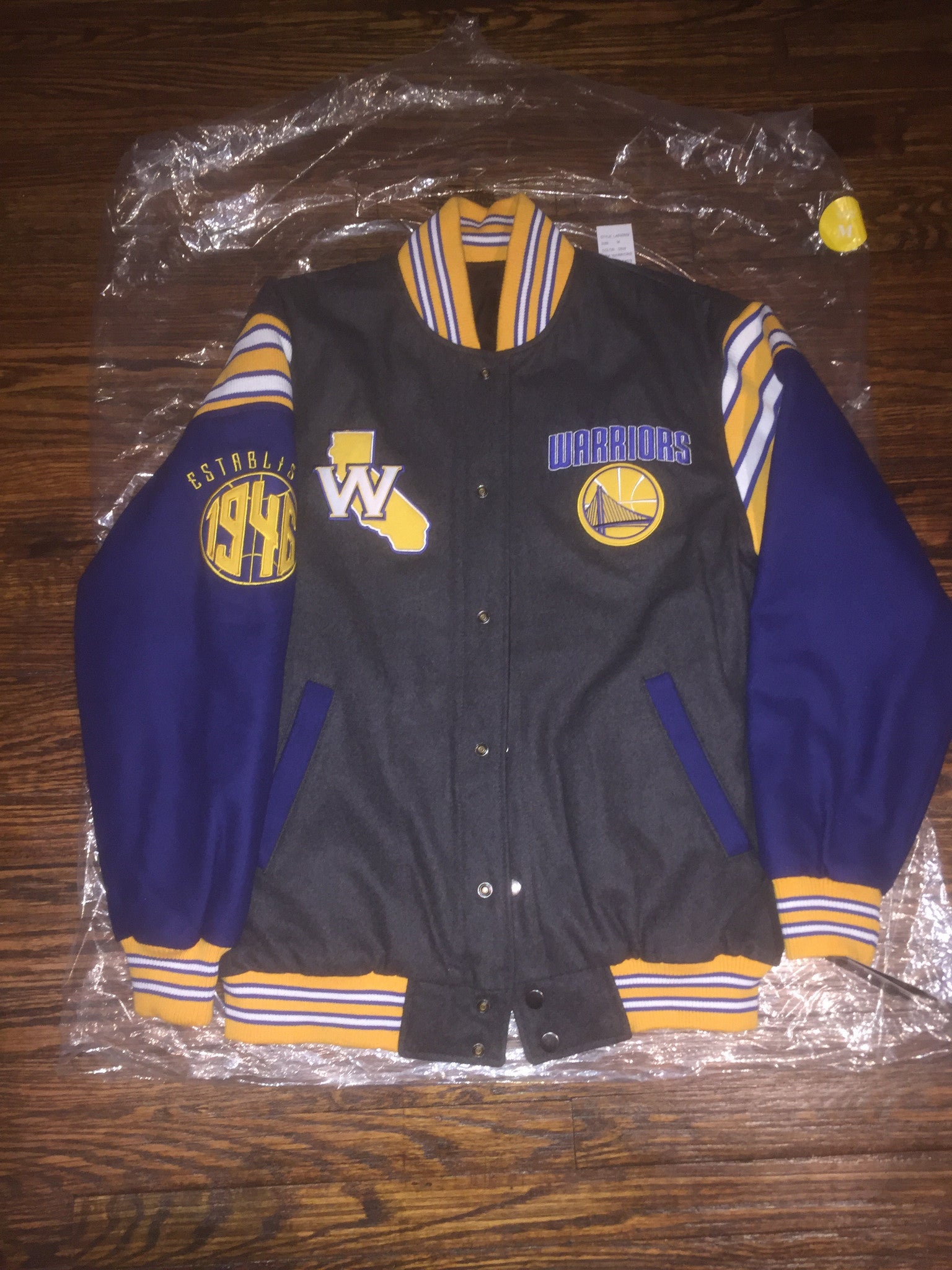 golden state warriors varsity jacket