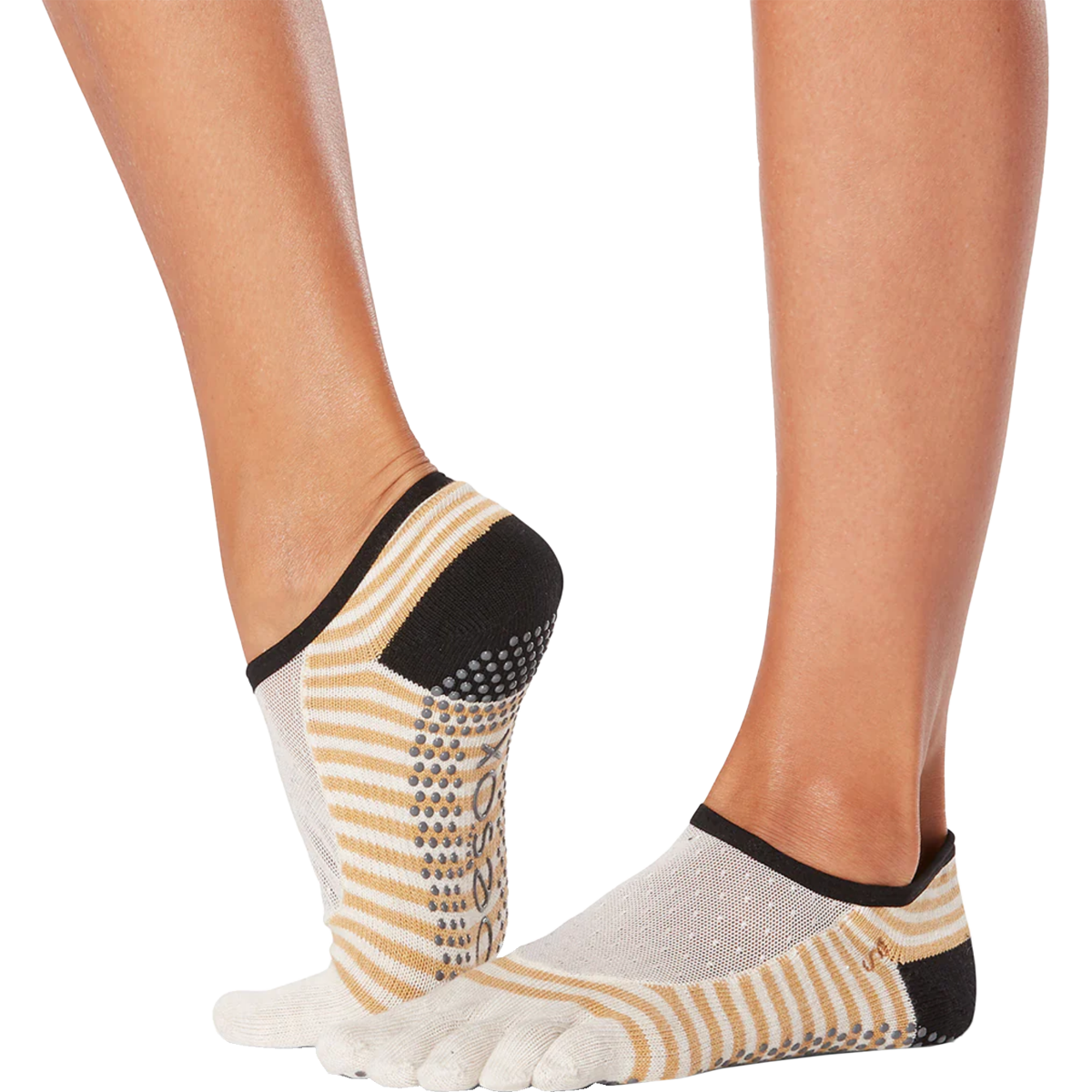 Toesox Women's Bellarina Half Toe Grip Mary Jane Yoga Socks 