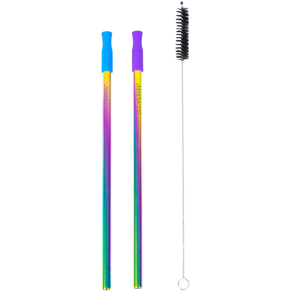 Stainless Steel Straws - Rainbow (2 Pack)