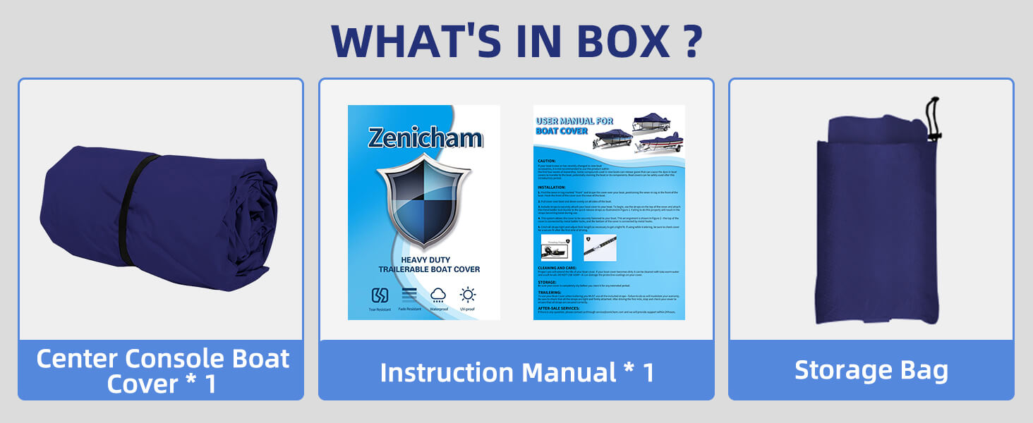 Center Console Boat Cover - zenicham Instruction Manual