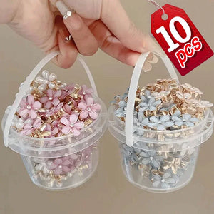 1/10pcs Baby Girls Crystal Flower Hair Clips Fashion Metal Mini Hair Claw for Women Crab Hairpins Headwear Kids Hair Accessories - Radiance Ready