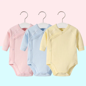 2pcs/lot Newborn Baby Clothes Rompers Cotton Infant Long Sleeves - SharaBuys