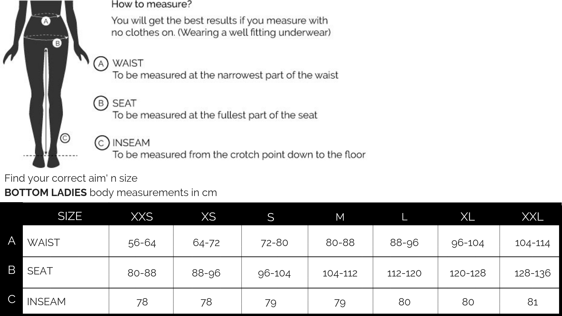 Chinga Clothing Size Chart