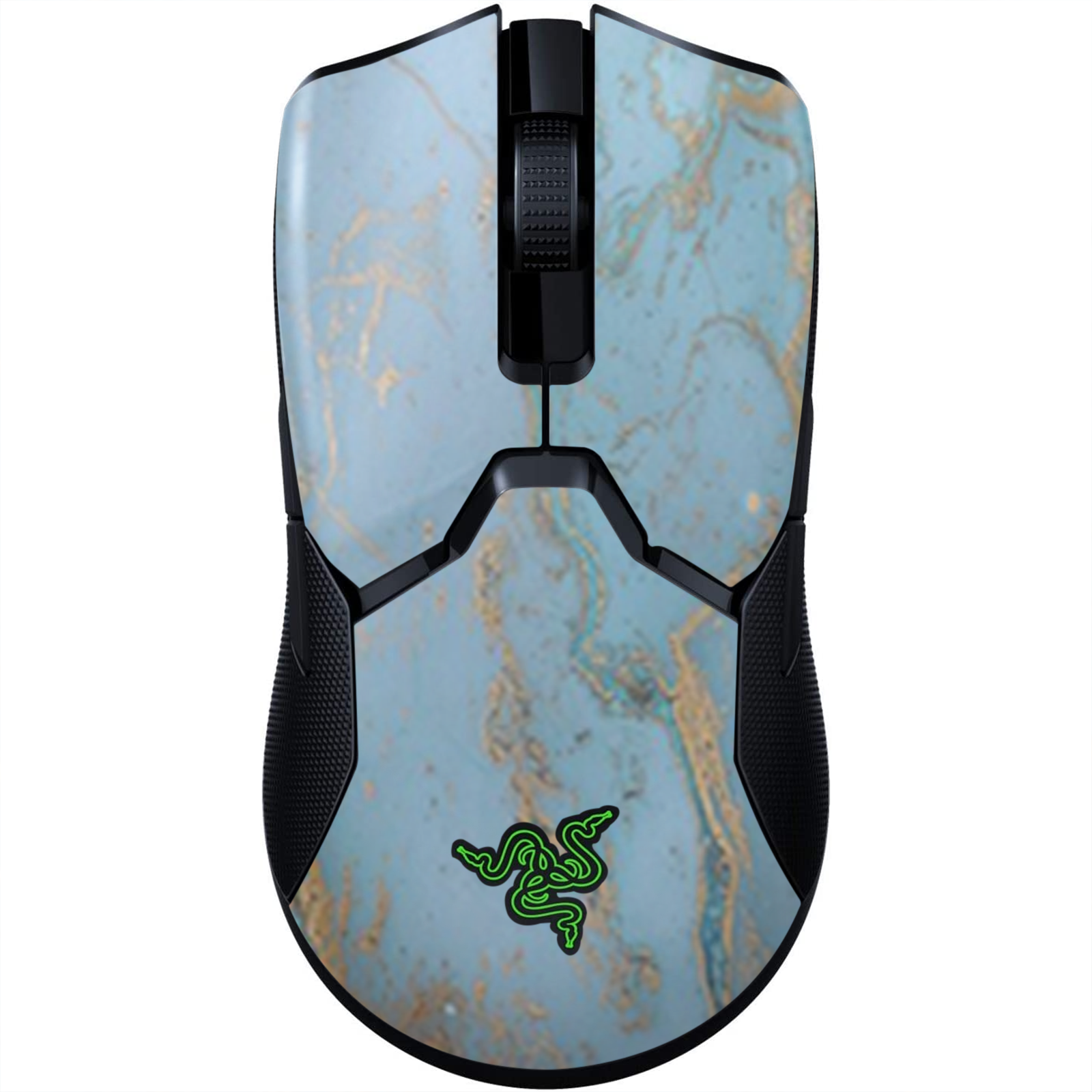 Teal Blue Gold White Marble Granite Skin For Razer Viper Ultimate Itsaskin Com