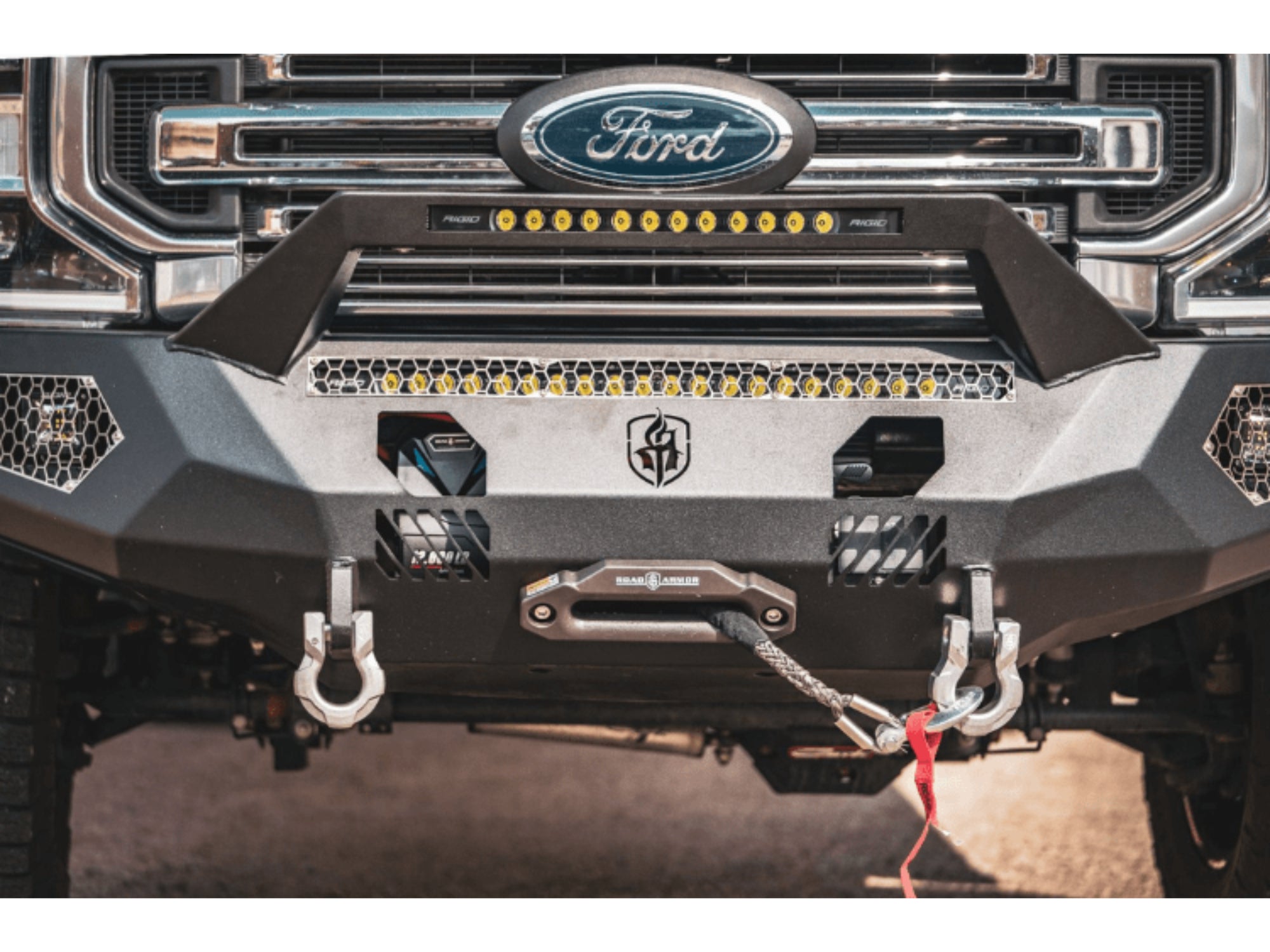 Road Armor Evolution Front Winch Bumper Sheet Metal Pre-Runner Guard - Texture Black 2017-2022 Ford F-250/F-350
