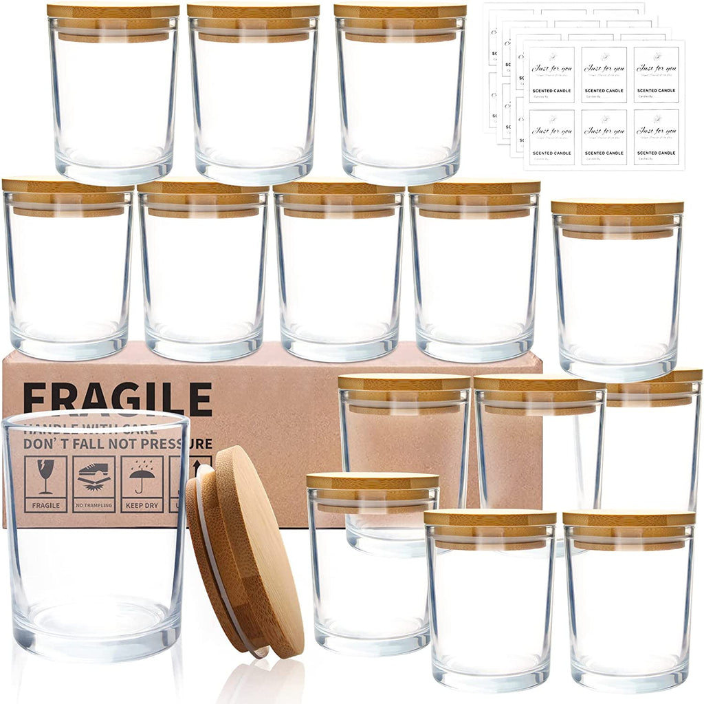 8pcs Empty Candle Containers Glass Candle Jars Candle Making Jars with Lids Clear  Candle Jars 