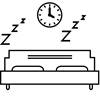 Bed and clock icon representing 100-night trial