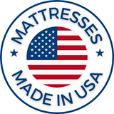 American Flag with Mattresses made in the USA logo